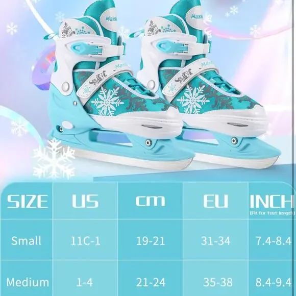 Adjustable Ice Skates Beginner Ice Skating Shoes for Outdoor and Rink M - Picture 3 of 7